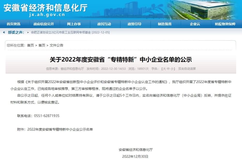 巅峰国际旗下杰发科技获2022年度安徽省“专精特新”企业称号